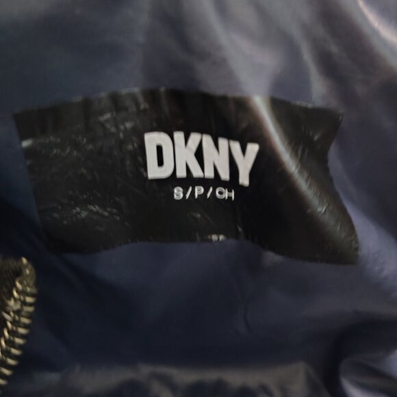DKNY Jacket Navy Blue - Attached Hood - Attached Inner Vest with Zipper - Small - Picture 6 of 6